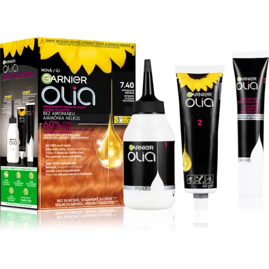 Garnier Olia Big Kit Culoare permanenta pentru par culoare 7.40 Intense Copper 1 buc