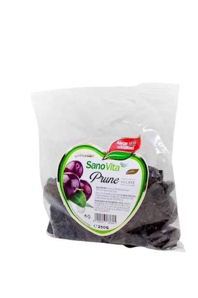 Prune uscate fara samburi, 250g, SanoVita