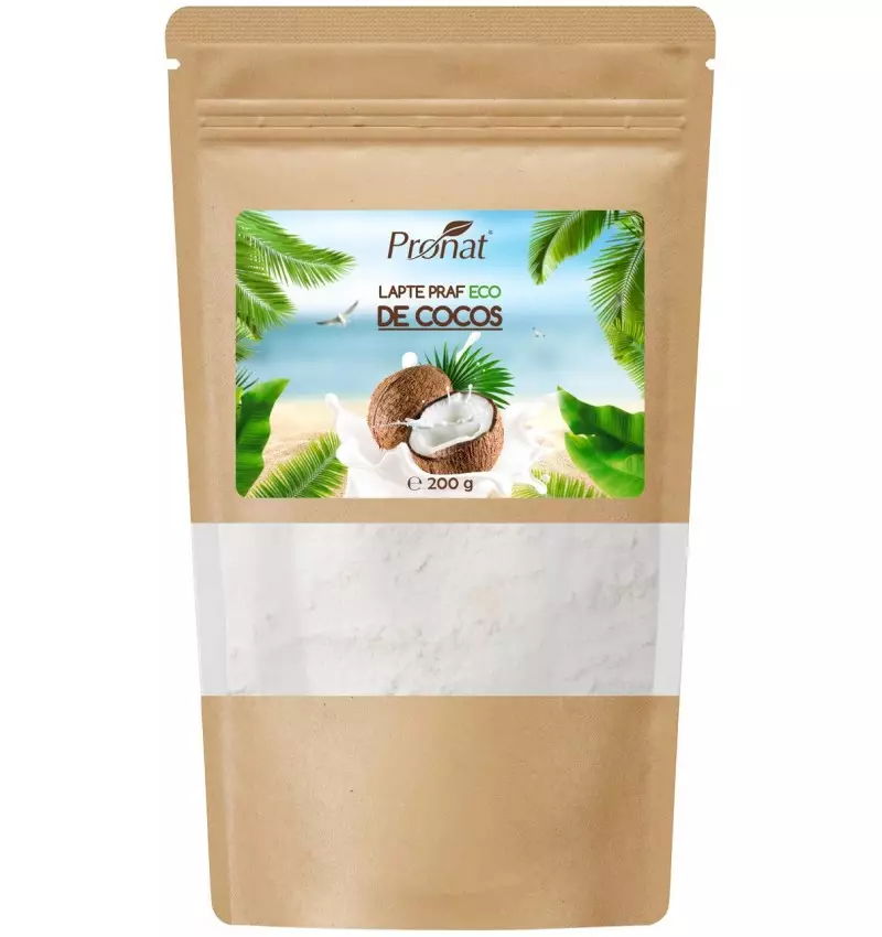 Lapte praf de cocos Bio, 200g, Pronat