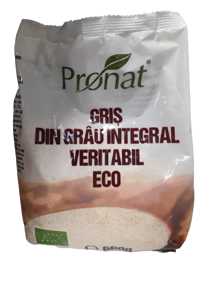 Gris din grau integral veritabil Bio, 600g, Pronat