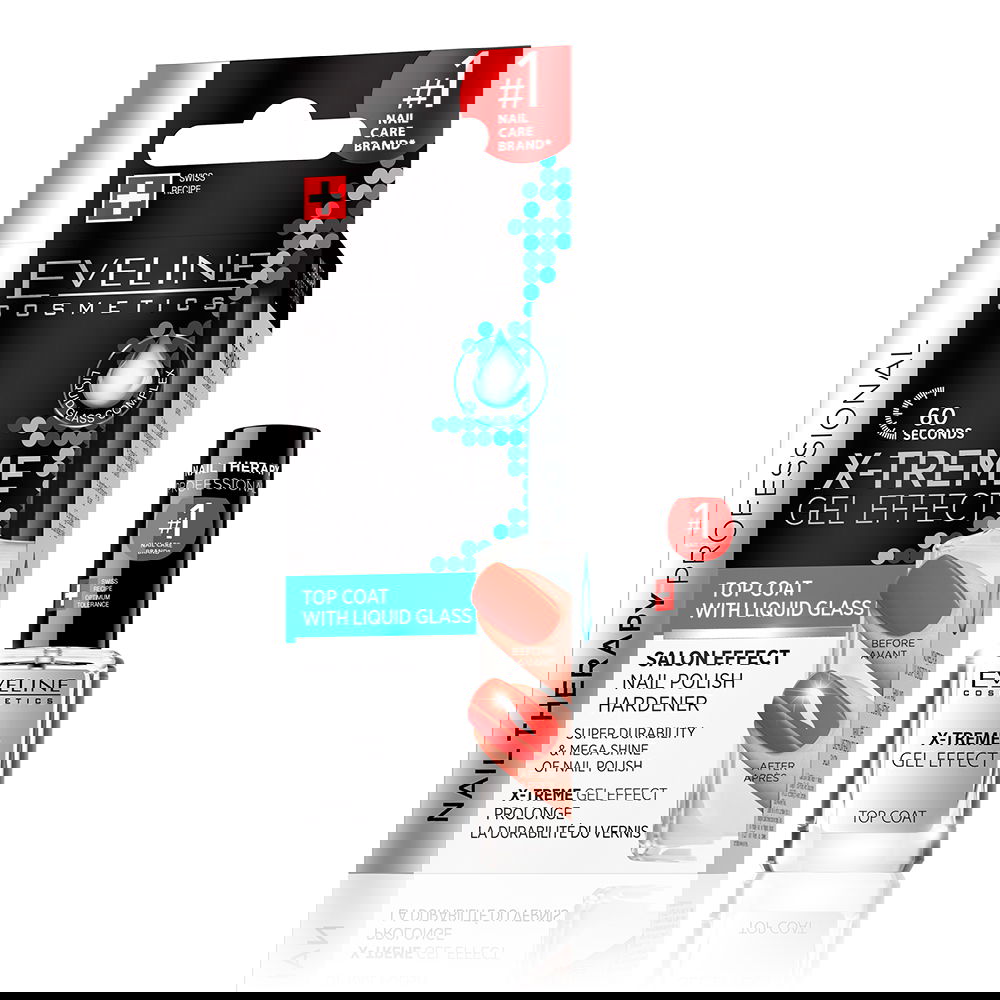 Tratament gel efect Top Coat X-treme Nail Therapy, 12ml, Eveline Cosmetics