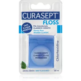 Curasept Dental Floss Waxed Classic ata dentara cu aroma de menta antibacterial 50 m