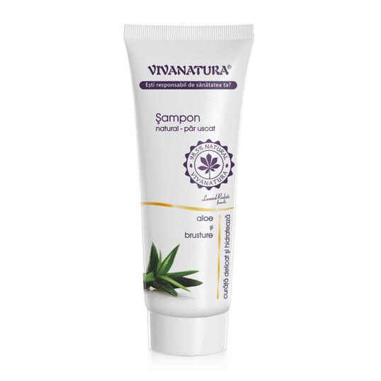 Sampon pentru par uscat cu aloe si brusture, 250ml, VivaNatura