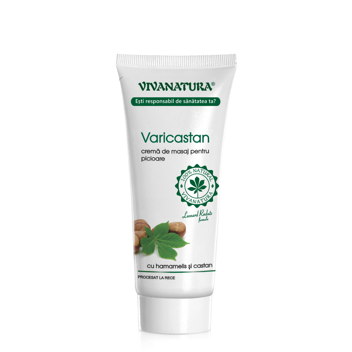 Crema de masaj pentru picioare cu hamamelis si castan Varicastan, 75ml, VivaNatura