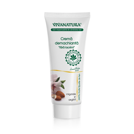 Crema demachianta cu migdale si argint coloidal, 75ml, VivaNatura