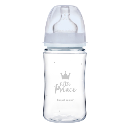 Biberon albastru anticolici cu gat larg PP EasyStart Royal Baby, 240ml, Canpol babies