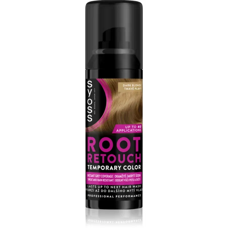 Syoss Root Retoucher culoare de uniformizare pentru rădăcini Spray culoare Dark Blonde 120 ml