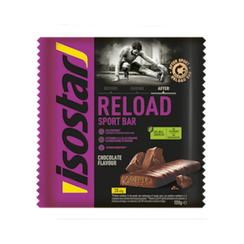 Batoane energizante cu ciocolata Reload Energy, 3 x 40g, Isostar
