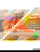 Piure de morcovi, pui si orez Bio, 2 x 200g, BabyBio