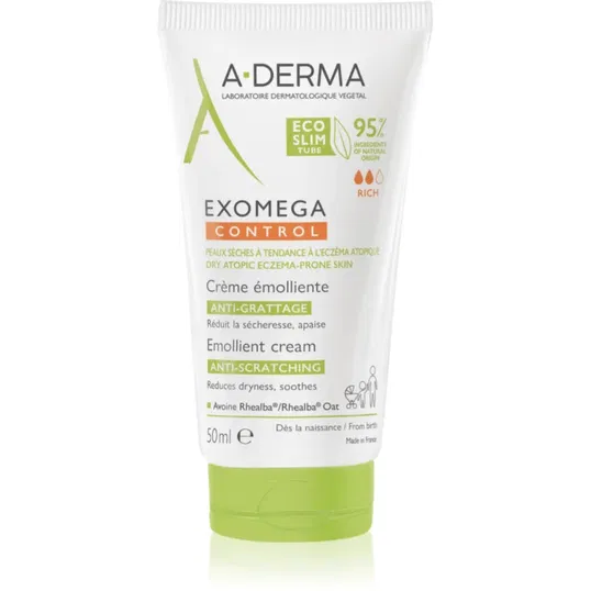 A-Derma Exomega Control Emollient Cream crema de corp pentru piele foarte sensibila sau cu dermatita atopica 50 ml