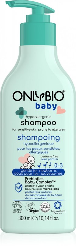 Sampon hipoalergenic pentru bebelusi, 300ml, OnlyBio