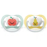Philips Avent Ultra Air SCF080/17 0-6 m suzetă Neutral Apple 2 buc