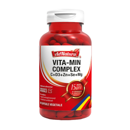 VITA-MIN Complex C+D3+Zn+Se+Mg, 60 capsule, AdNatura
