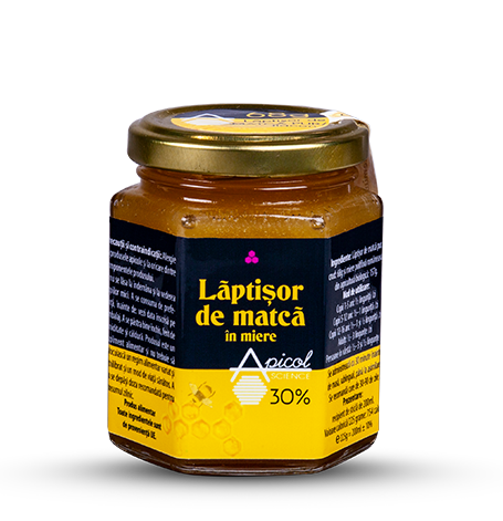 Laptisor de matca in miere 30%, 200ml, Apicol Scinece