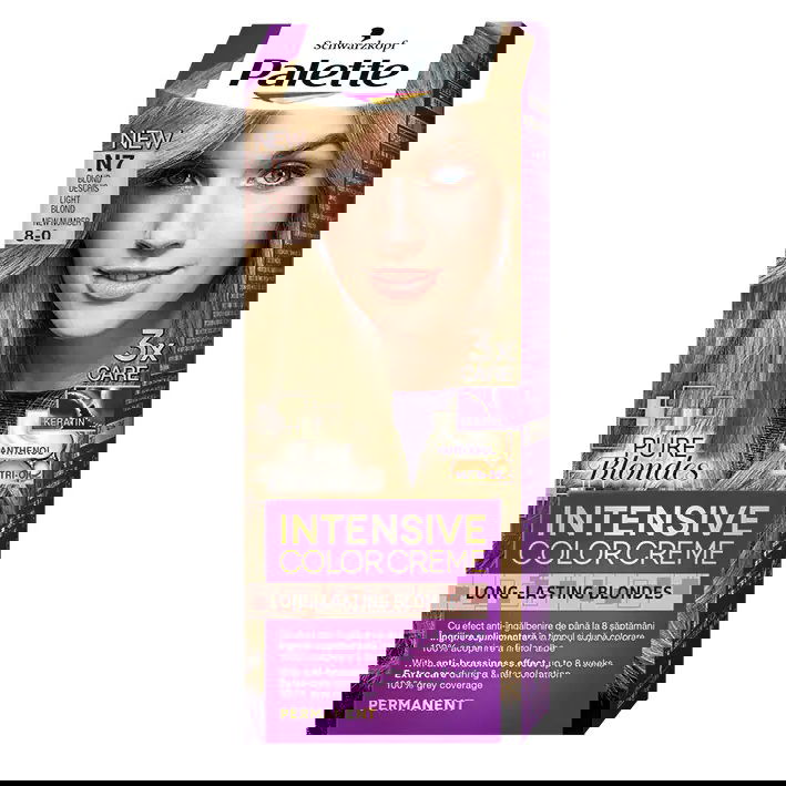 Vopsea crema permanenta Palette Intensive Pure Blondes N7 (8-0) Blond deschis, 110ml, Schwarzkopf