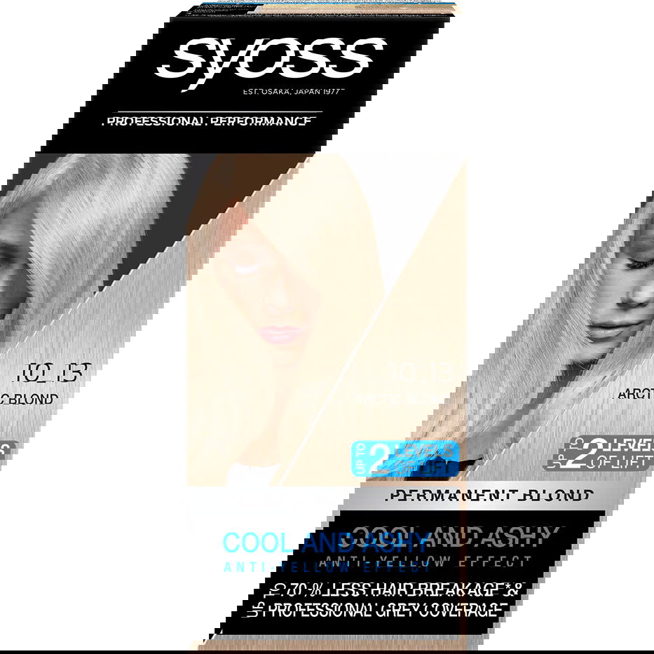 Vopsea de par permanenta Blond Rece si Cenusiu 10-13 Blond Arctic, 115ml, Syoss
