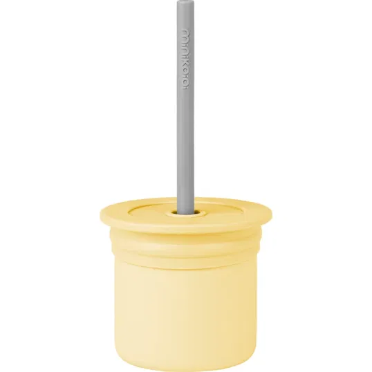 Minikoioi Sip+Snack Set serviciu de masă pentru copii pentru copii Yellow / Grey 1 buc