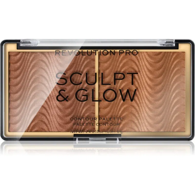 Revolution PRO Sculpt And Glow paletă pentru contur și iluminare culoare Medium-Deep 8 g