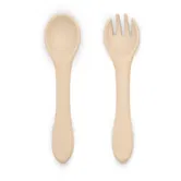 Petite&Mars Take&Match Silicone Cutlery tacâmuri Desert Sand 6 m+ 2 buc