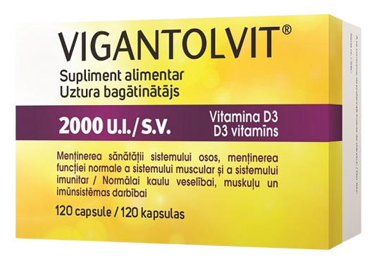 Vigantolvit 2000 UI/SV Vitamina D3, 120 capsule, Catalent