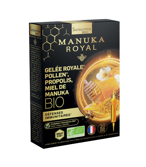 Laptisor de matca Propolis Polen Manuka Bio, 20 fiole, Santarome