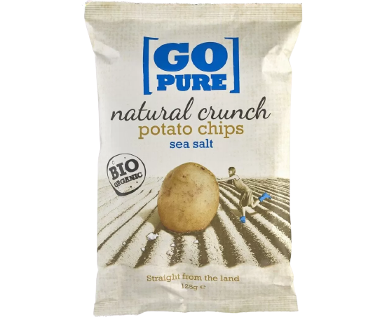 Chipsuri din cartofi cu sare coapte manual fara gluten Bio, 125g, Go Pure