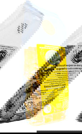 Biscuiti integrali cu chia si chimen negru Bio, 200g, Ecomania