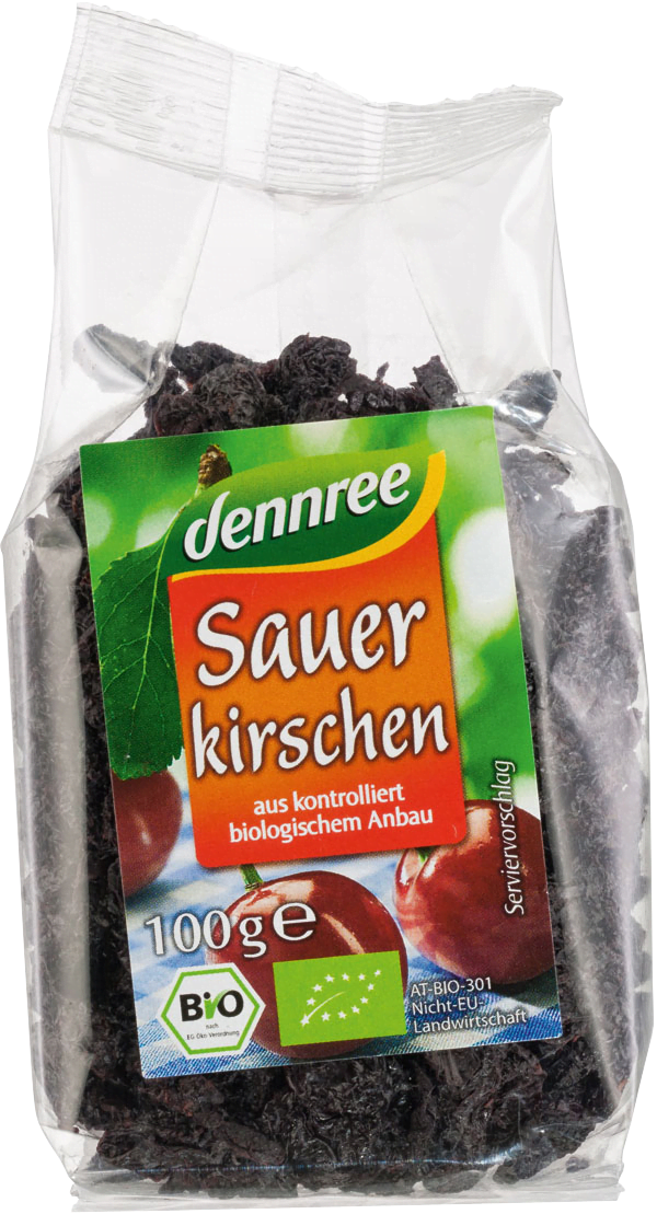 Visine bio uscate fara samburi, 100g, Dennree