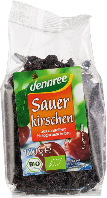 Visine bio uscate fara samburi, 100g, Dennree