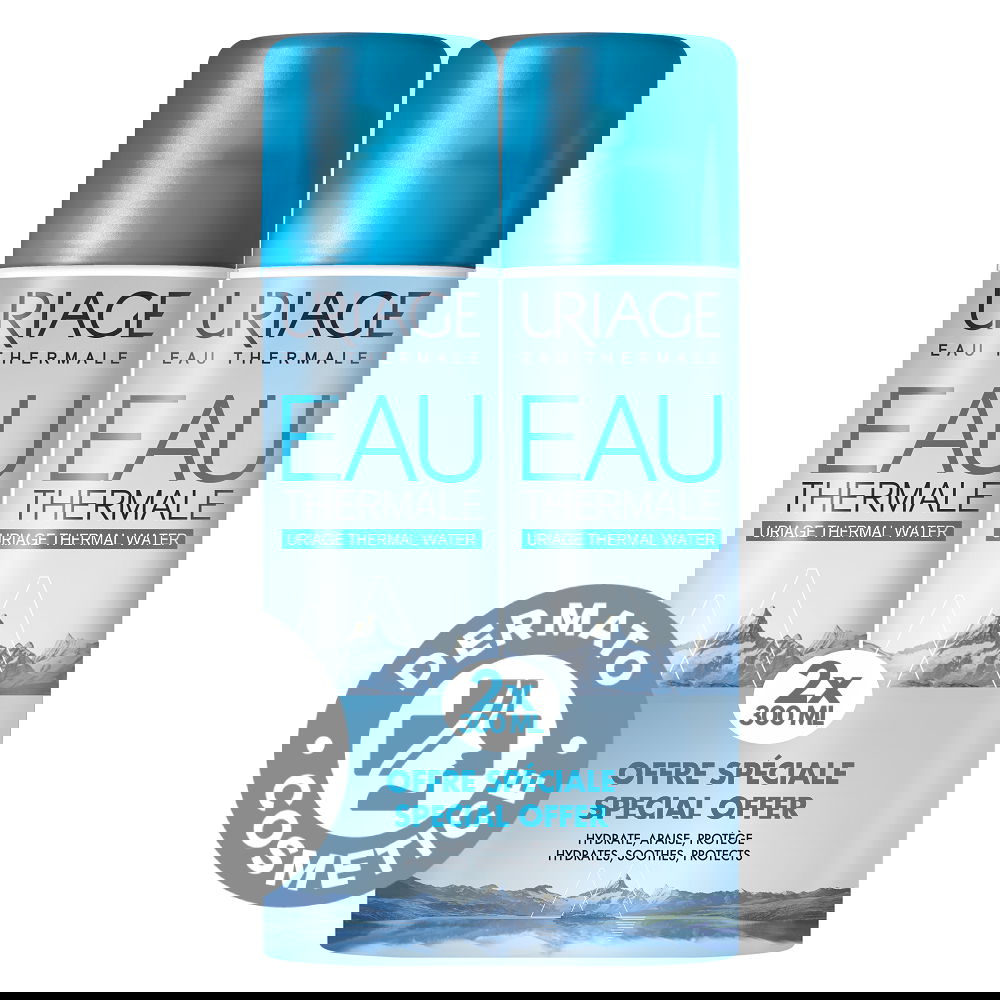 Pachet Apa termala 1 + 70% reducere la al doilea produs, 2 x 300ml, Uriage