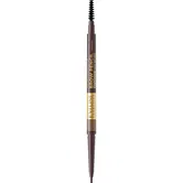 Eveline Cosmetics Micro Precise creion pentru sprâncene rezistent la apă perie 2 in 1 culoare 03 Dark Brown 4 g