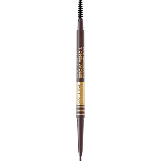 Eveline Cosmetics Micro Precise creion pentru sprâncene rezistent la apă perie 2 in 1 culoare 03 Dark Brown 4 g