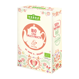 Ceai multi-fructe piramida bio, 15x3.5g, Vedda