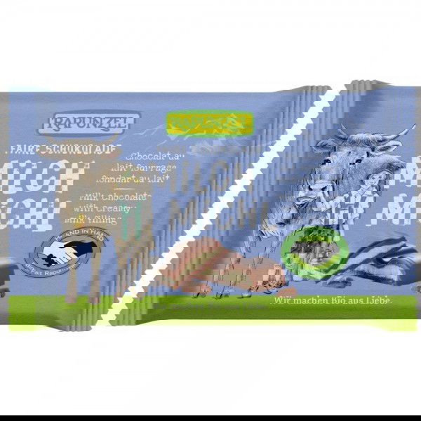 Ciocolata bio cu lapte si crema de lapte, 100g, Rapunzel