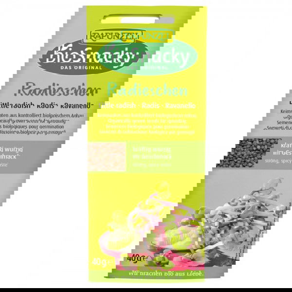 Seminte de ridiche bio pentru germinat BioSnacky, 40g, Rapunzel