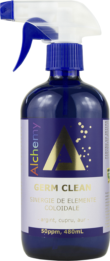 Sinergie de argint, cupru si aur coloidal Germ Clean 50ppm, 480ml, Alchemy
