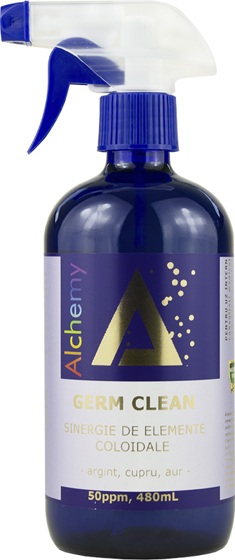 Sinergie de argint, cupru si aur coloidal Germ Clean 50ppm, 480ml, Alchemy