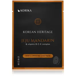 KORIKA Korean Heritage Jeju Mandaring & Vitamin B-C-E Complex Skin Illuminating Sheet Mask mască textilă iluminatoare 25 g
