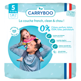 Scutece bio hipoalergenice 12-25kg marimea 5, 21 bucati, Carryboo