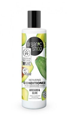 Balsam pentru parul uscat Avocado & Masline, 280ml, Organic Shop
