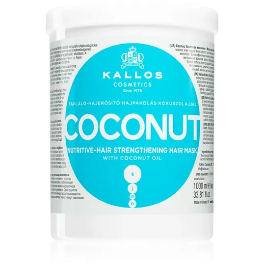 Kallos KJMN Professional Coconut masca hranitoare pentru par deteriorat 1000 ml