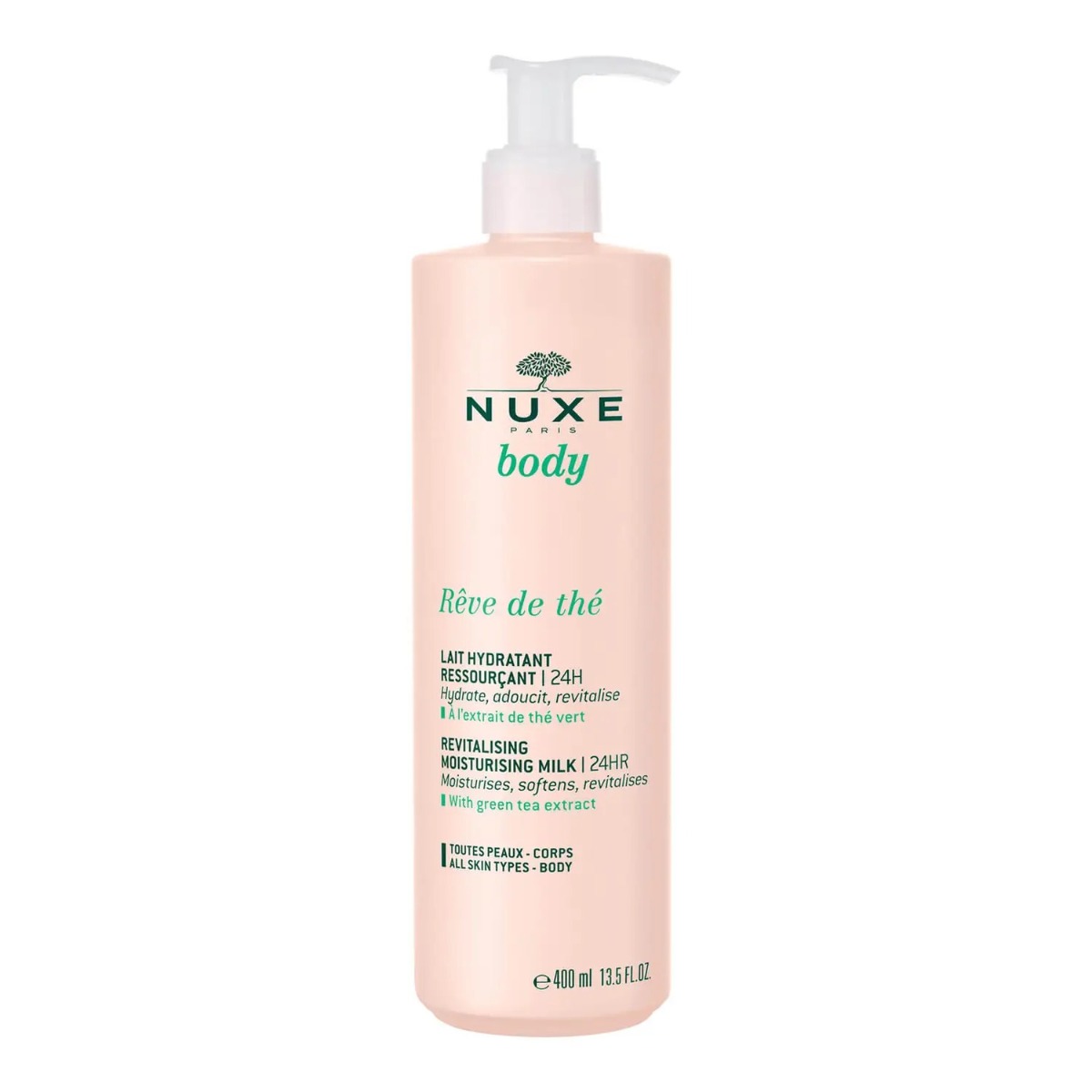 Lotiune de corp hidratanta 24h pentru toate tipurile de piele Reve De The, 400ml, Nuxe