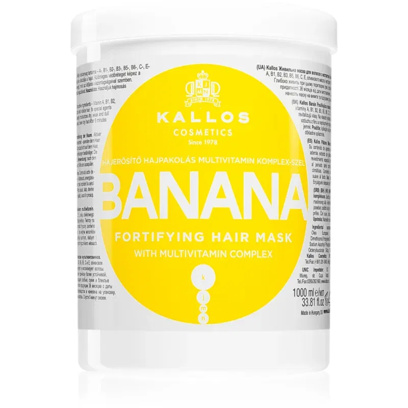 Kallos KJMN Professional Banana mască fortifiantă cu complex de multivitamine 1000 ml