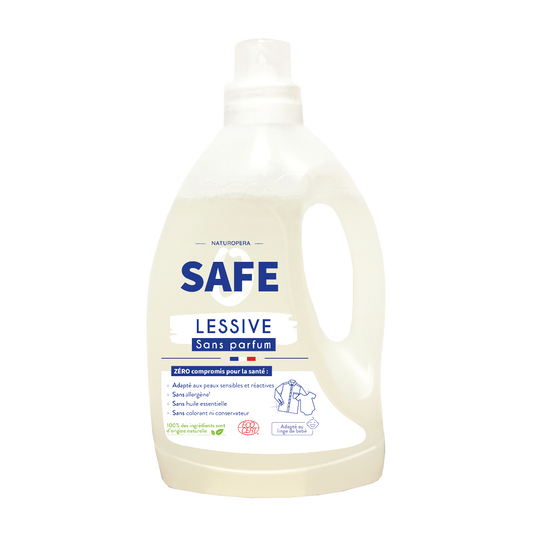 Detergent bio pentru rufe fara parfum si fara alergeni, 3000ml, Safe