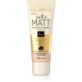 Eveline Cosmetics Satin Matt machiaj cu efect matifiant extract de melc culoare 102 Vanilla 30 ml