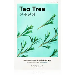 Missha Airy Fit Tea Tree masca de celule cu efect de curatare si reimprospatare pentru piele sensibilă 19 g