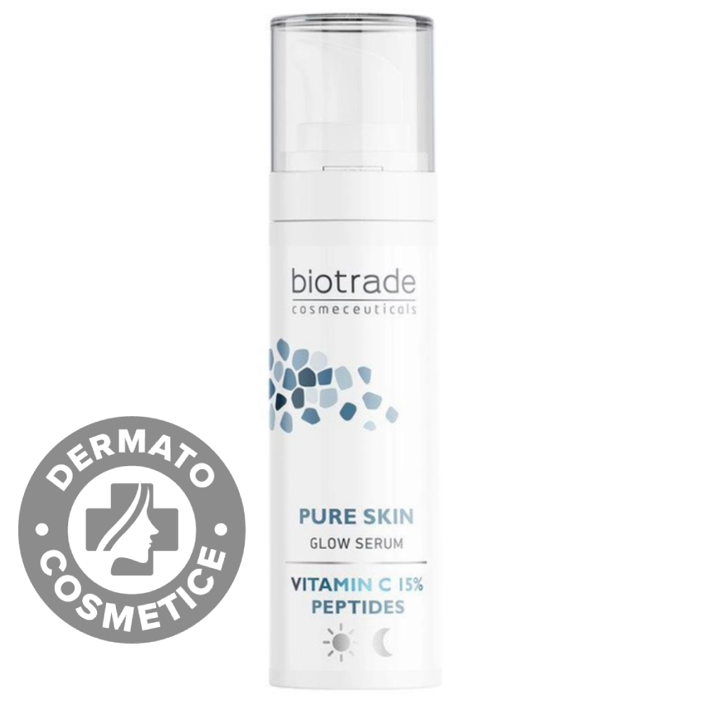 Ser iluminator cu vitamina C si peptide Pure Skin, 30ml, Biotrade