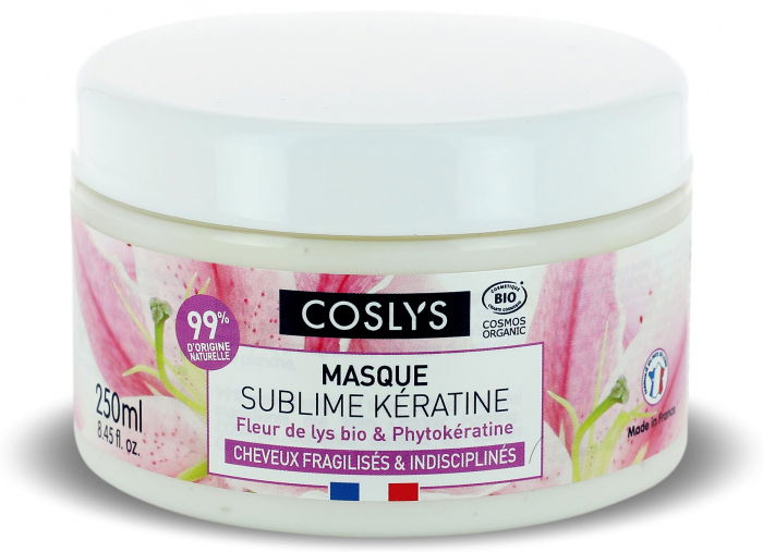 Masca bio reparare intarire si netezie par slab si despicat cu crin si fitocheratina, 250ml, Coslys