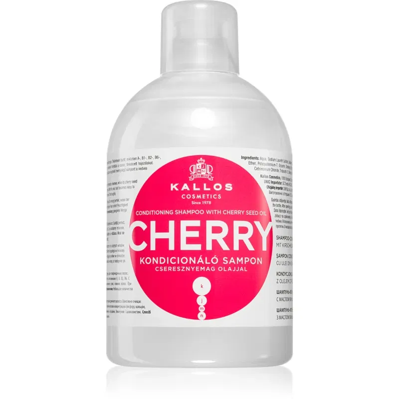 Kallos KJMN Professional Cherry sampon hidratant pentru păr uscat și deteriorat 1000 ml