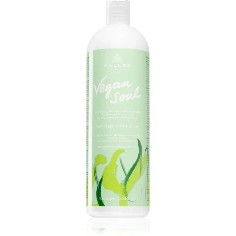 Kallos Vegan Soul Nourishing sampon hranitor pantru par uscat si deteriorat 1000 ml